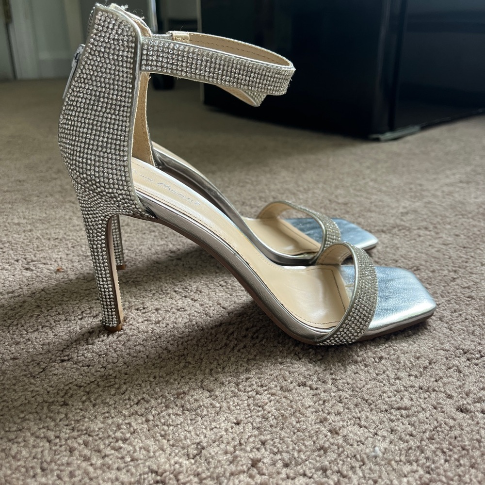 Silver Bedazzled Heels 6 1/2